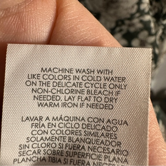 Cabi green floral peasant blouse, flowy, fully lined, size XS, sheer, fall - Picture 7 of 10